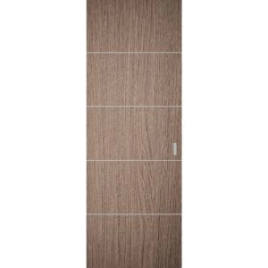Hidden Barn | Planum 0020 Grey Oak | Sturdy Finished Flush Modern Doors | Magic Concealed Sliding Set 28" x 80"