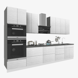 Kitchen Interno Collection White Color 3D Surface Base Size 12Ft Wide