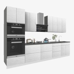 Kitchen Interno Collection White Color 3D Surface Base Size 12Ft Wide