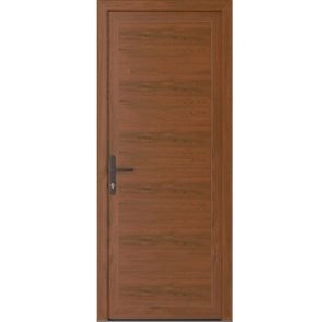 Front Exterior Prehung Metal-Plastic Door | Manux 8111 Walnut | Office Commercial and Residential Doors Entrance Patio Garage W36" x H80" Right hand Inswing