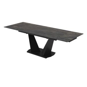 Dining Table PARMA 62(94)x35x29 Laminam Naturali Noir Desir