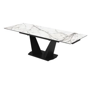 Dining Table PARMA 62(94)x35x29 Laminam Invisible white