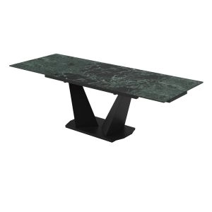 Dining Table PARMA 55(78)x31x29 Laminam Verde Alpi Lucidato