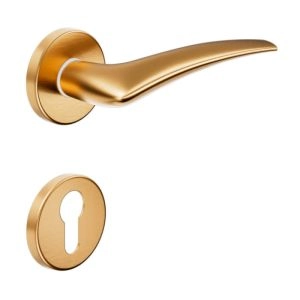 Door Euro Handle LINEAR for Magnetic Lock, Antique Satin Gold, Entry