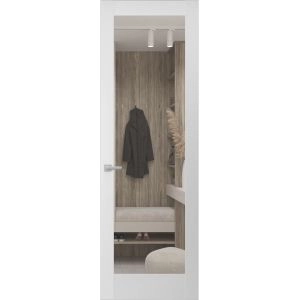 Hidden Door | Lucia 2166 White Silk Concealed Metal Frame 18" x 80" Right-hand Inswing