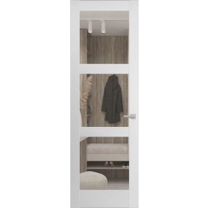 Hidden Door | Lucia 2555 White Silk Concealed Metal Frame 18" x 80" Left-hand Inswing
