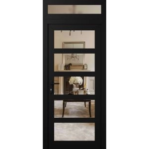 Manux 8522 exterior metal-plastic door 36x94 (36x80+14) black upvc