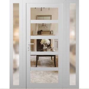 Manux 8522 exterior metal-plastic door 60x80 (12+36+12x80) white upvc
