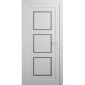 Front Exterior Prehung Metal-Plastic Door | Manux 8661 White Silk | Office Commercial and Residential Doors Entrance Patio Garage W36" x H80" Left hand Inswing
