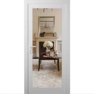 Front Exterior Prehung Metal-Plastic Door Clear Glass / MANUX 8666 White Silk / Office Commercial and Residential Doors Entrance Patio Garage 30 x 80 (30" x 80")Right-hand Inswing