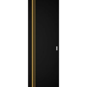 Hidden Barn | Planum 1010 Black Matte | Sturdy Finished Modern Doors | Magic Concealed Sliding Set 28" x 80"