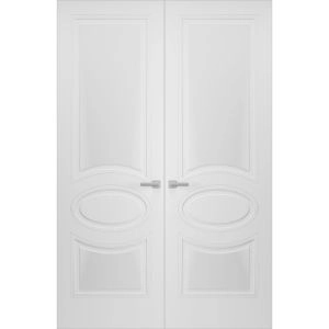 Hidden Double Doors | Mela 7001 White Silk Concealed Metal Frame 36" x 80" (2* 18x80) Right-hand Inswing