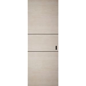 Hidden Barn | Planum 0014 Natural Veneer | Sturdy Finished Flush Modern Doors | Magic Concealed Sliding Set 30" x 80"