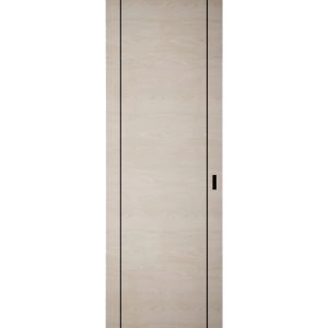 Hidden Barn | Planum 0017 Natural Veneer | Sturdy Finished Flush Modern Doors | Magic Concealed Sliding Set 28" x 80"