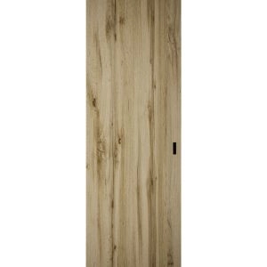 Hidden Barn | Planum 0010 Oak | Sturdy Finished Flush Modern Doors | Magic Concealed Sliding Set 28" x 80"