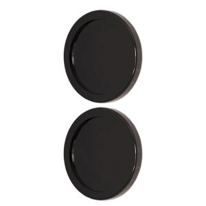 Round Sliding Pocket Closet Bypass Finger Pull - Black (pack of 2)