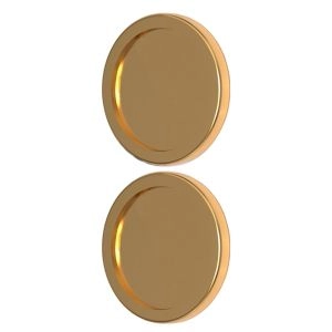 Round Sliding Pocket Closet Bypass Finger Pull - Gold (pack of 2)