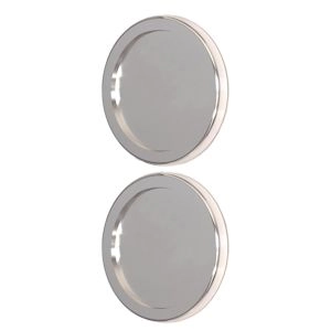 Round Sliding Pocket Closet Bypass Finger Pull - Silver (pack of 2)
