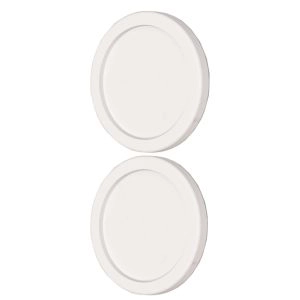 Round Sliding Pocket Closet Bypass Finger Pull - White (pack of 2)