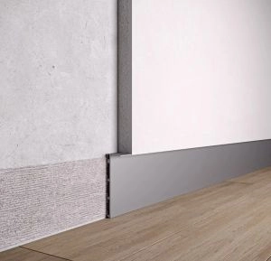 Armalux 10Ft One Piece | Baseboard for Hidden Doors | Aluminum Slim Profile