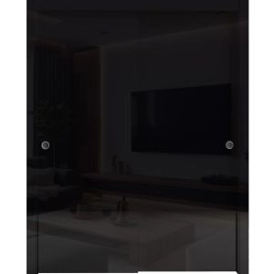 Sliding Closet Bypass Doors 36 x 80 inches | Planum 0010 Gloss Black | Rails Hardware Set | Wood Solid Bedroom Wardrobe Doors
