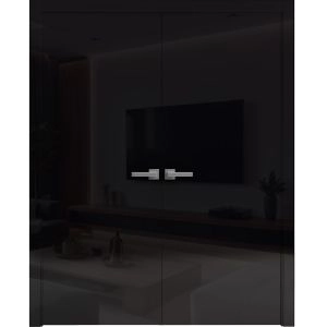 Interior Double Doors 36 x 80 inches | Planum 0010 Gloss Black | Wood Interior Solid Panel Frame | Closet Bedroom Doors