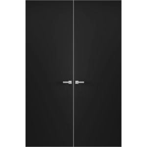 Hidden Double Doors | Planum 0010 Matte Black Concealed Metal Frame 36" x 80" (2* 18x80) Right-hand Inswing