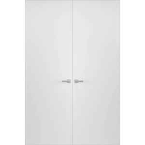 Hidden Double Doors | Planum 0010 Primed White with Concealed White Metal Frame 36" x 80" (2* 18x80) Right-hand Inswing