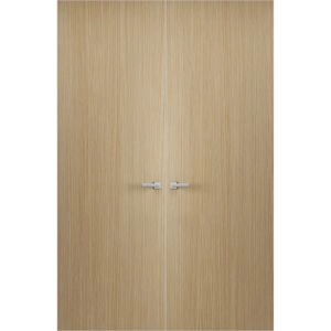 Hidden Double Doors | Planum 0010 Vertical Natural Veneer Concealed Metal Frame 36" x 80" (2* 18x80) Right-hand Inswing