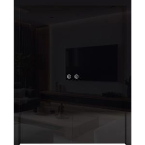 Sliding Double Pocket Doors 36 x 80 inches | Planum 0010 Gloss Black | Kit Rail Hardware | Solid Wood Interior Bedroom Doors