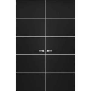 Hidden Double Doors | Planum 0020 Matte Black Concealed Metal Frame 36" x 80" (2* 18x80) Right-hand Inswing