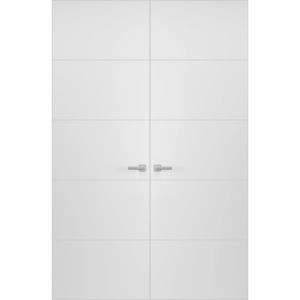 Hidden Double Doors | Planum 0020 White Silk Concealed Metal Frame 36" x 80" (2* 18x80) Left-hand Inswing
