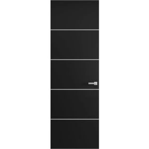 Hidden Door | Planum 0020 Matte Black Concealed Metal Frame 18" x 80" Left-hand Inswing