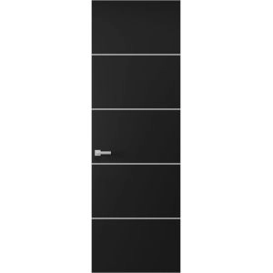 Hidden Door | Planum 0020 Matte Black Concealed Metal Frame 18" x 80" Right-hand Inswing