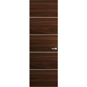 Hidden Door | Planum 0020 Chocolate Ash Concealed Metal Frame 18" x 80" Left-hand Inswing