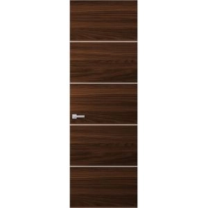 Hidden Door | Planum 0020 Chocolate Ash Concealed Metal Frame 18" x 80" Right-hand Inswing