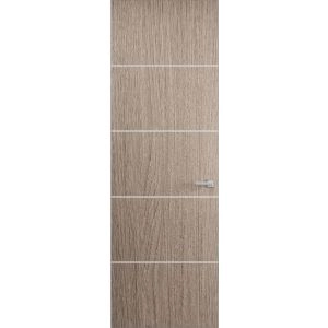 Hidden Door | Planum 0020 Grey Oak Concealed Metal Frame 18" x 80" Left-hand Inswing