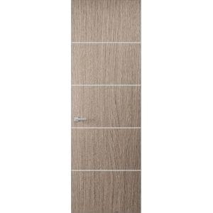 Hidden Door | Planum 0020 Grey Oak Concealed Metal Frame 18" x 80" Right-hand Inswing
