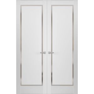 Hidden Double Doors | Planum 0888 Painted White Concealed Metal Frame 36" x 80" (2* 18x80) Right-hand Inswing