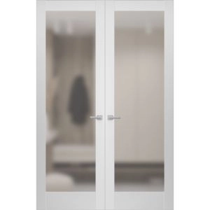 Hidden Double Doors | Planum 2102 White Silk Concealed Metal Frame 36" x 80" (2* 18x80) Right-hand Inswing