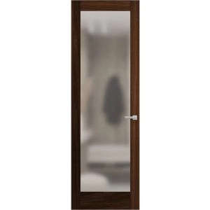 Hidden Door | Planum 2102 Chocolate Ash Concealed Metal Frame 18" x 80" Left-hand Inswing