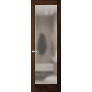 Hidden Door | Planum 2102 Chocolate Ash Concealed Metal Frame 18" x 80" Right-hand Inswing