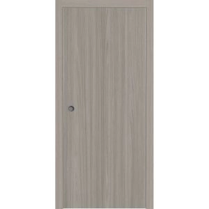 Sliding Pocket Door 18 x 84 inches | BASIC 3001 Oak Franko | Kit Rail Hardware | Solid Wood Interior Bedroom Modern Doors
