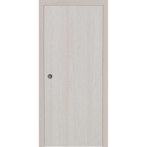 Sliding Pocket Door 18 x 84 inches | BASIC 3001 Ash Franko | Kit Rail Hardware | Solid Wood Interior Bedroom Modern Doors