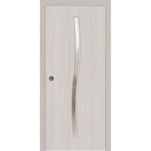 Sliding Pocket Door 18 x 84 inches | BASIC 3002 Ash Franko | Kit Rail Hardware | Solid Wood Interior Bedroom Modern Doors