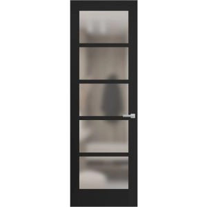 Hidden Door | Quadro 4002 Matte Black Concealed Metal Frame 18" x 80" Left-hand Inswing