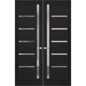 Hidden Double Doors | Quadro 4088 Matte Black Concealed Metal Frame 36" x 80" (2* 18x80) Right-hand Inswing