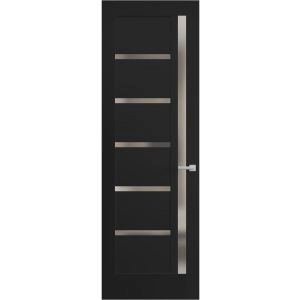 Hidden Door | Quadro 4088 Matte Black Concealed Metal Frame 18" x 80" Left-hand Inswing