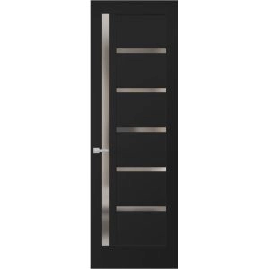 Hidden Door | Quadro 4088 Matte Black Concealed Metal Frame 18" x 80" Right-hand Inswing