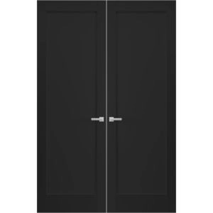 Hidden Double Doors | Quadro 4111 Matte Black Concealed Metal Frame 36" x 80" (2* 18x80) Right-hand Inswing